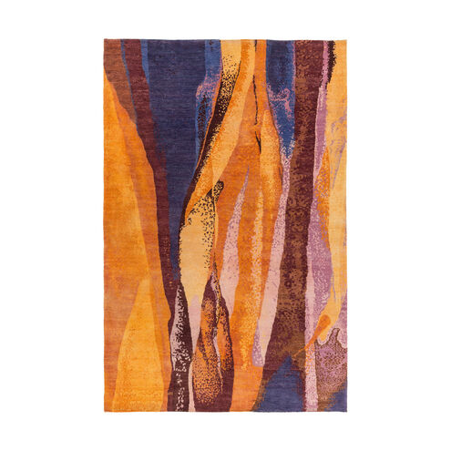 Brought to Light 108 X 72 inch Burnt Orange/Dark Blue/Dark Purple/Camel Rugs, Wool