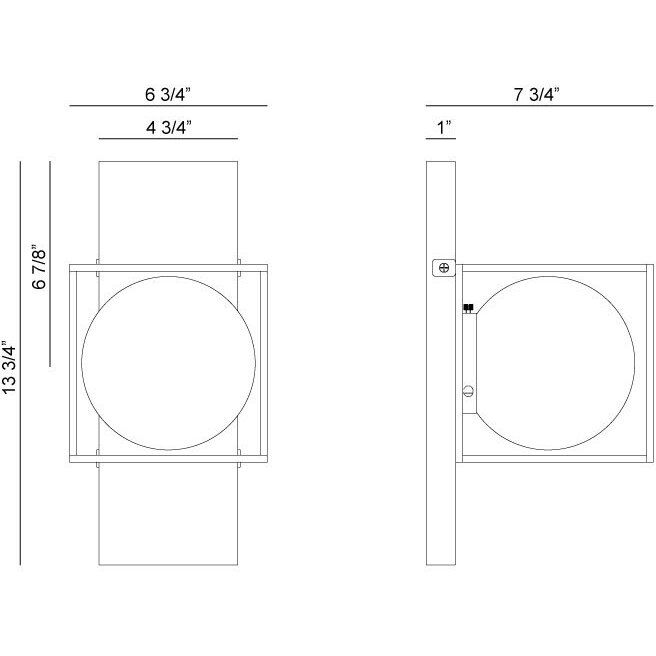 Squircle 1 Light 6.75 inch Chrome Wall Sconce Wall Light