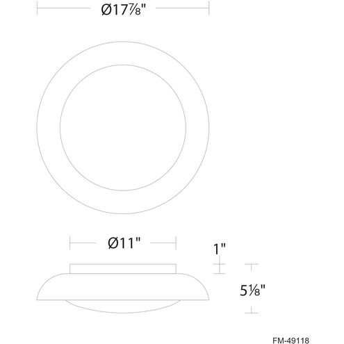 Taurus LED 17.88 inch Black Gold Flush Mount Ceiling Light, dweLED