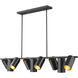 Lumina 9 Light 55 inch Matte Black Linear Chandelier Ceiling Light