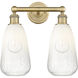 Edison Brookhaven Almond 2 Light 15 inch Brushed Brass Bath Vanity Light Wall Light in Opal Glass