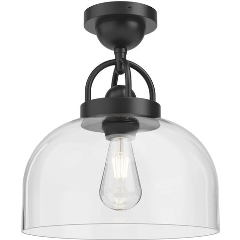Alora Mood Lancaster 1 Light 11.5 inch Matte Black Semi Flush Mount Ceiling Light