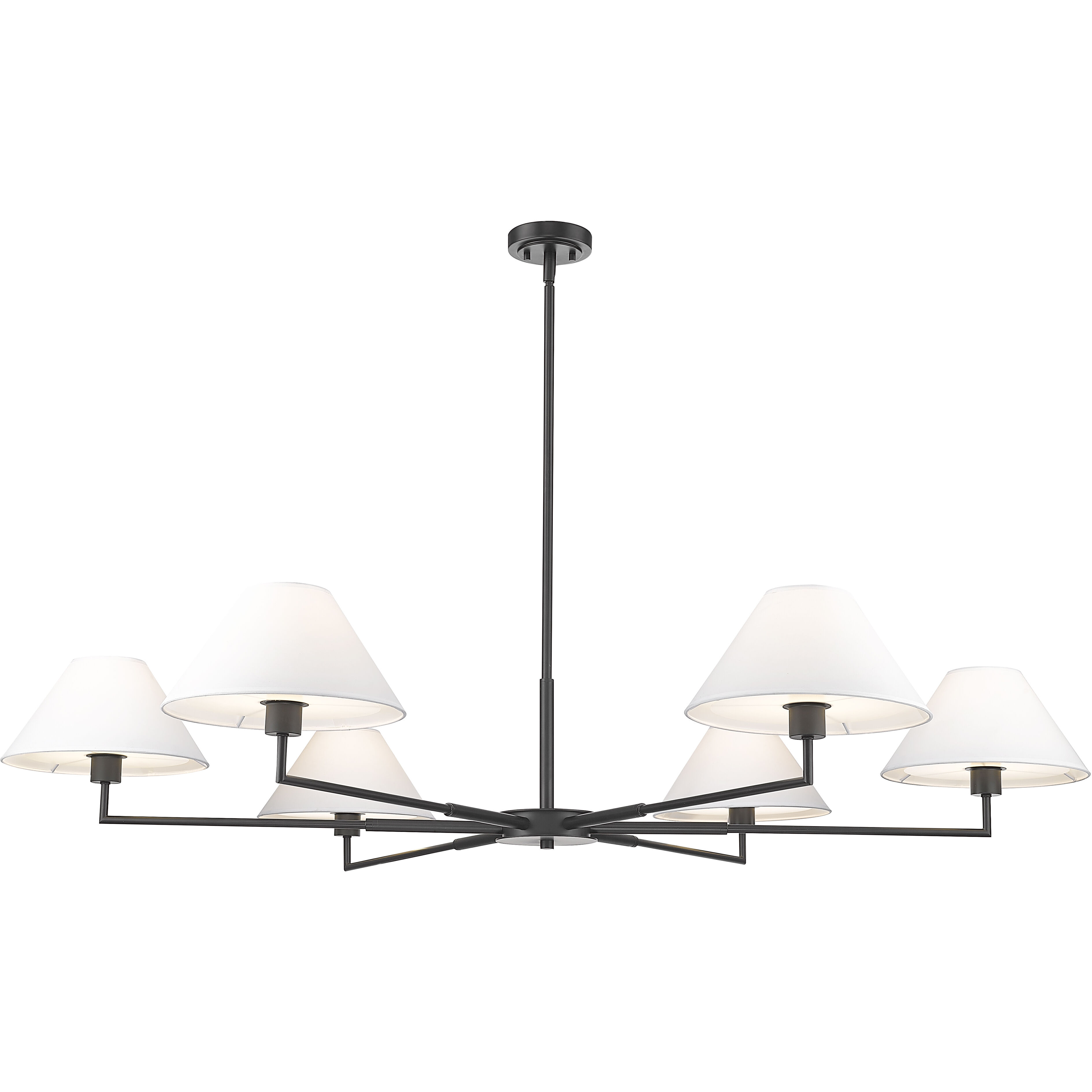Leila 6 Light 63 inch Matte Black Chandelier Ceiling Light