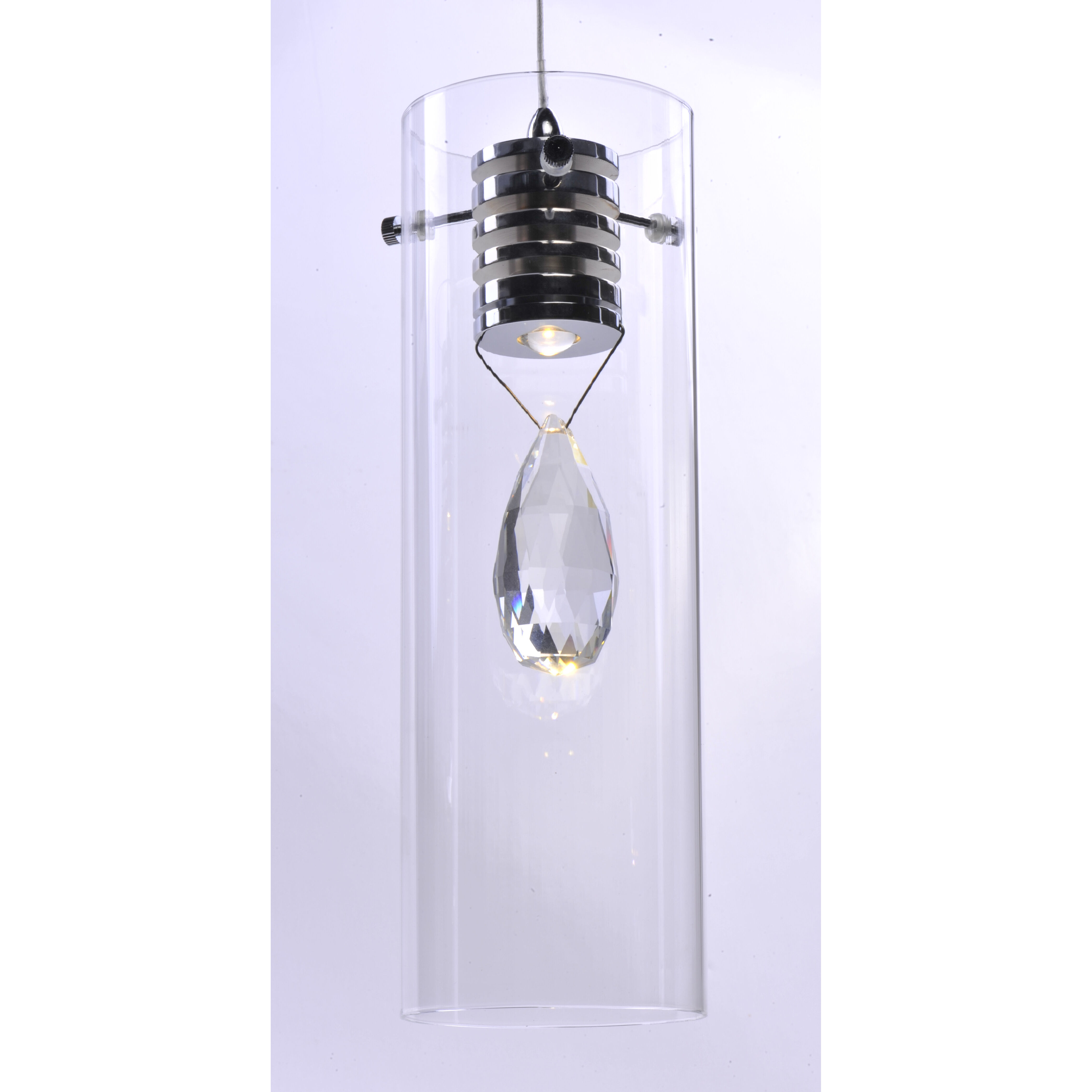 Solitaire LED 4.25 inch Polished Chrome Single Pendant Ceiling Light
