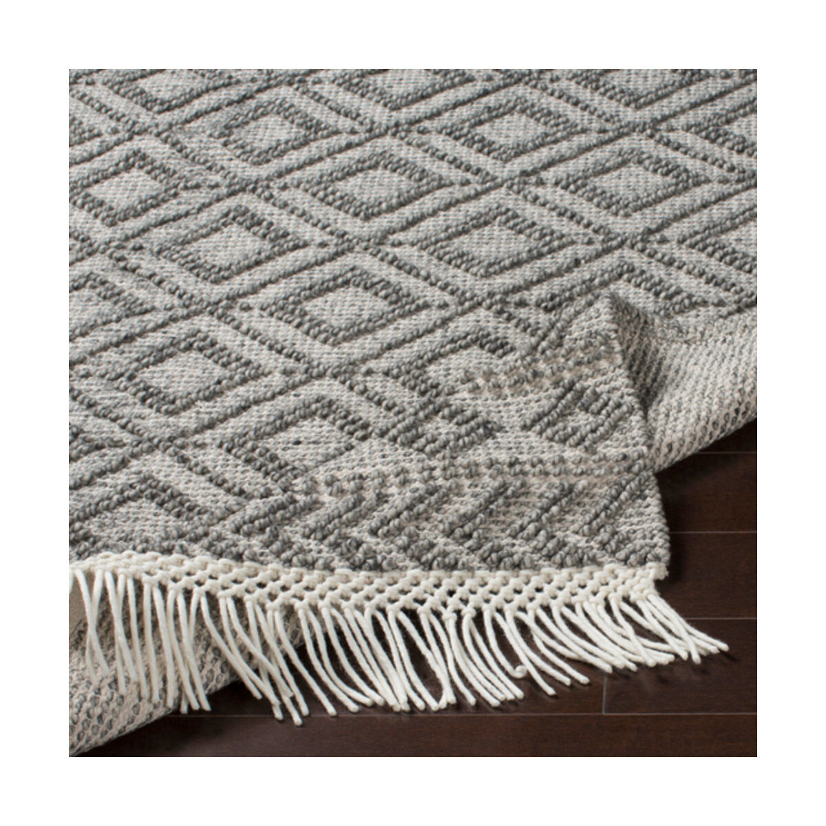 Farmhouse Tassels 96 X 30 inch Black/White Rugs in 2.5 x 8