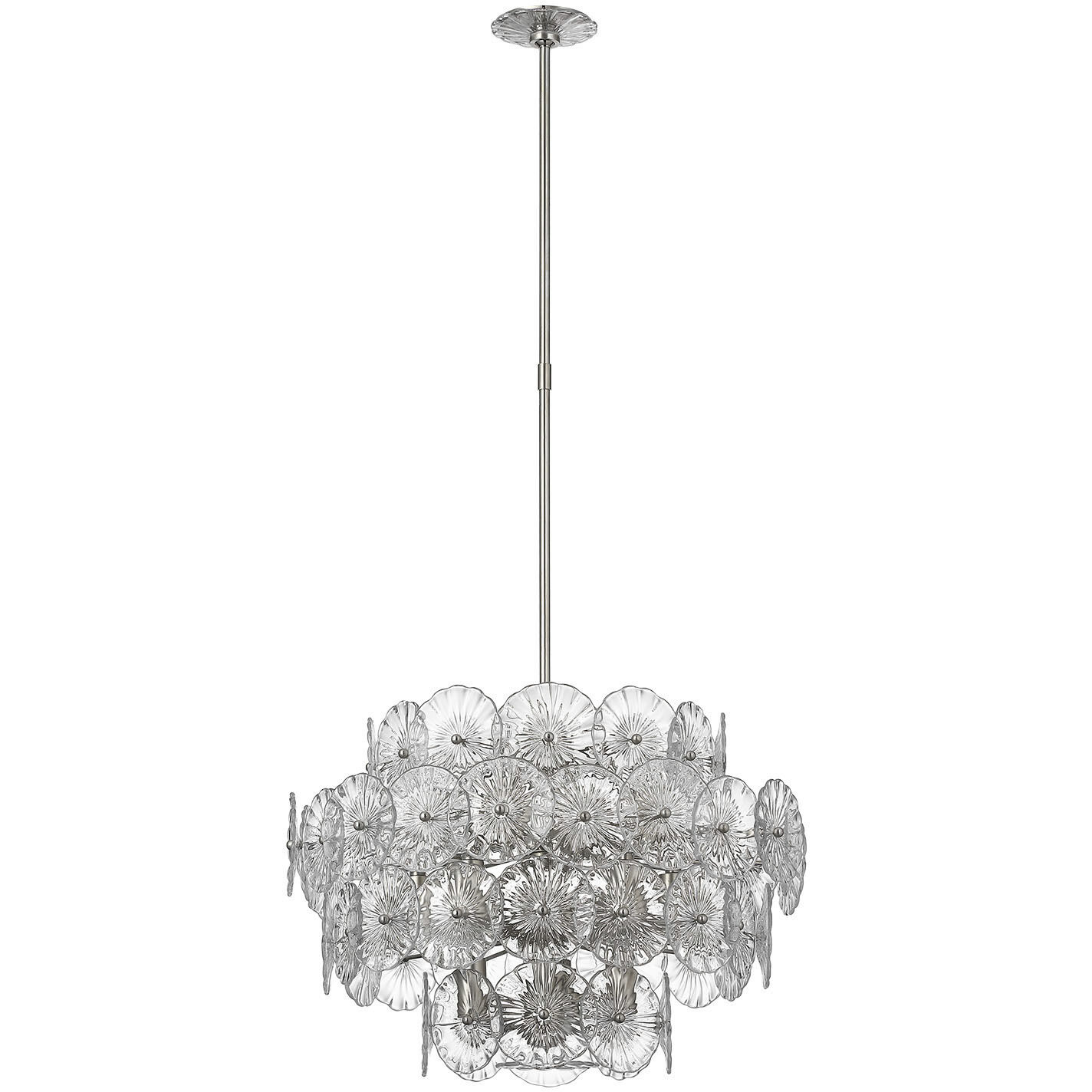 Julie Neill Gianna LED 24 inch Burnished Silver Leaf Chandelier Ceiling Light