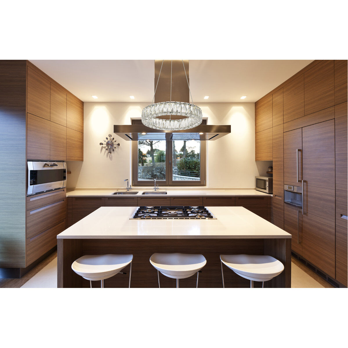 Monroe LED 18 inch Chrome Pendant Ceiling Light