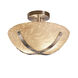 Dakota 2 Light 14 inch Brushed Nickel Semi-Flush Ceiling Light in Bamboo