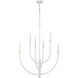 Continuance 6 Light 30 inch White Coral with Satin Brass Chandelier Ceiling Light in White Coral/Satin Brass