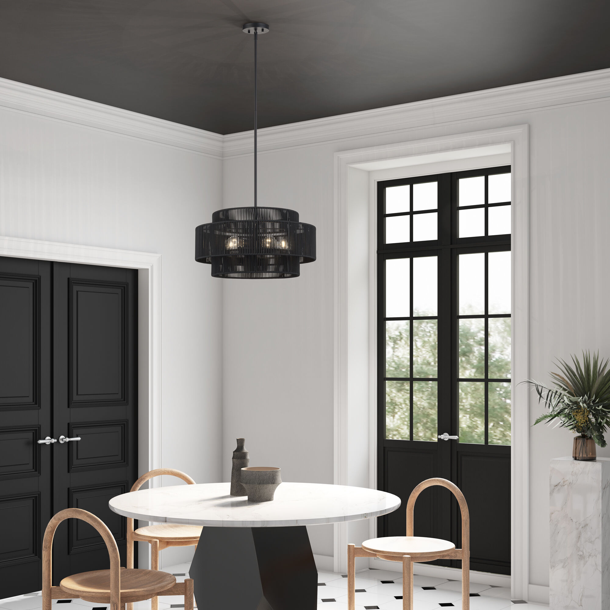 Acordia 5 Light 22 inch Black Pendant Chandelier Ceiling Light