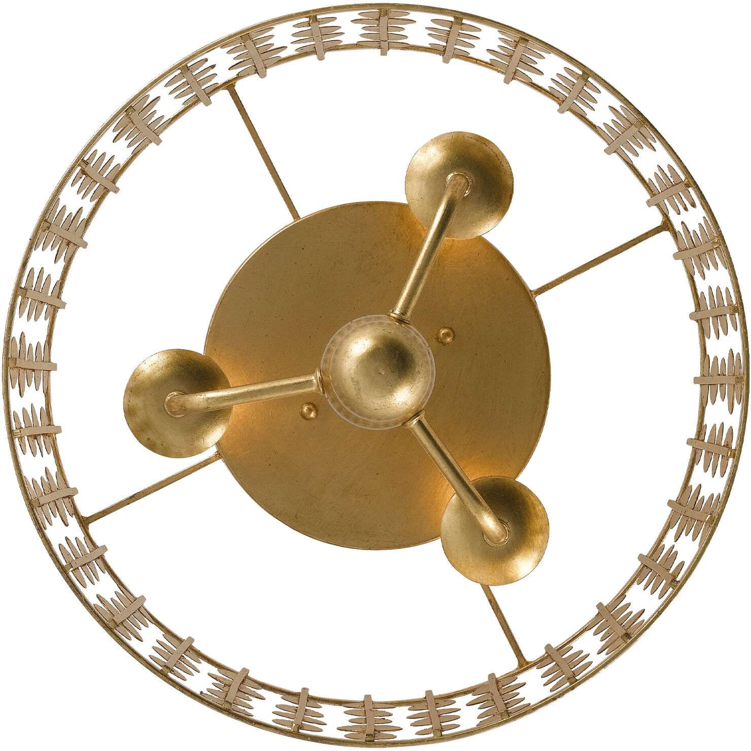 Layla 3 Light 15 inch Antique Gold Flush Ceiling Light