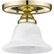 Edgemont 1 Light 7 inch Polished Brass Semi-Flush Mount Ceiling Light