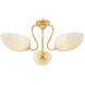 Reva 3 Light 27.5 inch Aged Brass Semi Flush Ceiling Light