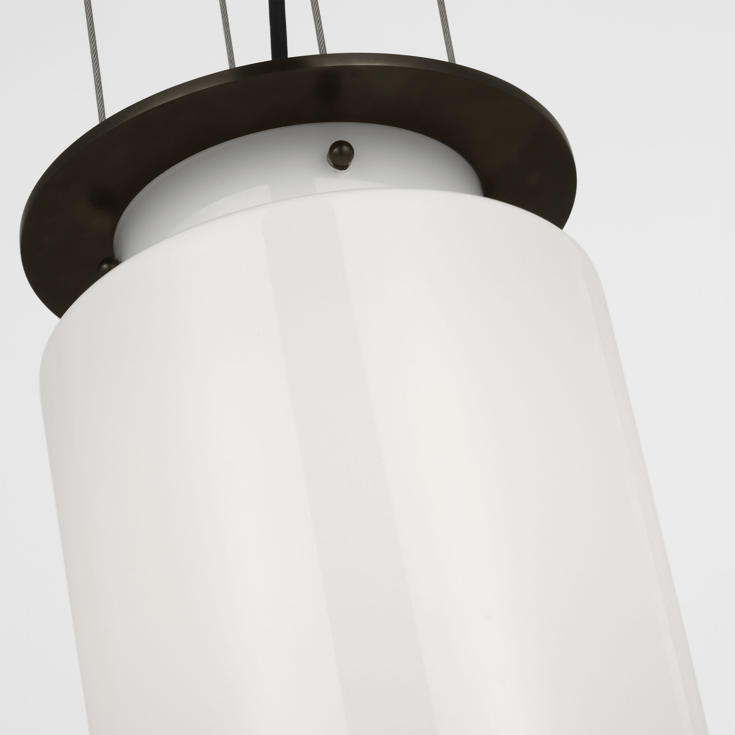 Ray Booth Elias LED 9 inch Bronze Floating Pendant Ceiling Light in White Glass