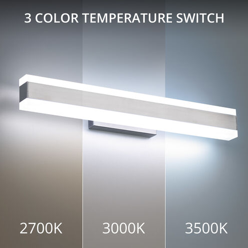 Cinch LED 19 inch Brushed Nickel Bath Vanity & Wall Light in 3000K, 19in.