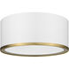 Arlo 2 Light 12.25 inch Matte White and Rubbed Brass Flush Mount Ceiling Light