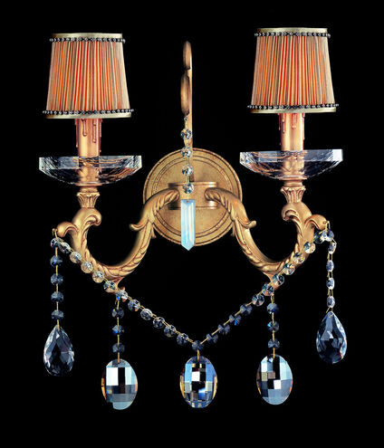 Allegri Rossi 2 Light Wall Bracket in Brass Patina with Firenze Clear Crystals 10612-008-FR001