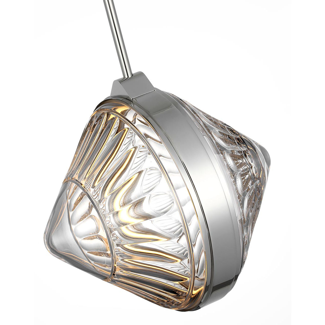 Waterford Copper Coast LED 15 inch Polished Nickel Olive Cut Pendant Ceiling Light