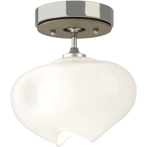 Ume 1 Light 6.3 inch Sterling and Soft Gold Semi-Flush Ceiling Light in Sterling/Soft Gold, Frosted
