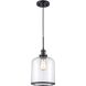 Dorina 1 Light 8 inch Black Jar Pendant Ceiling Light