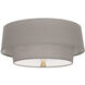 Decker 2 Light 17 inch Modern Brass Flushmount Ceiling Light in Smoke Gray