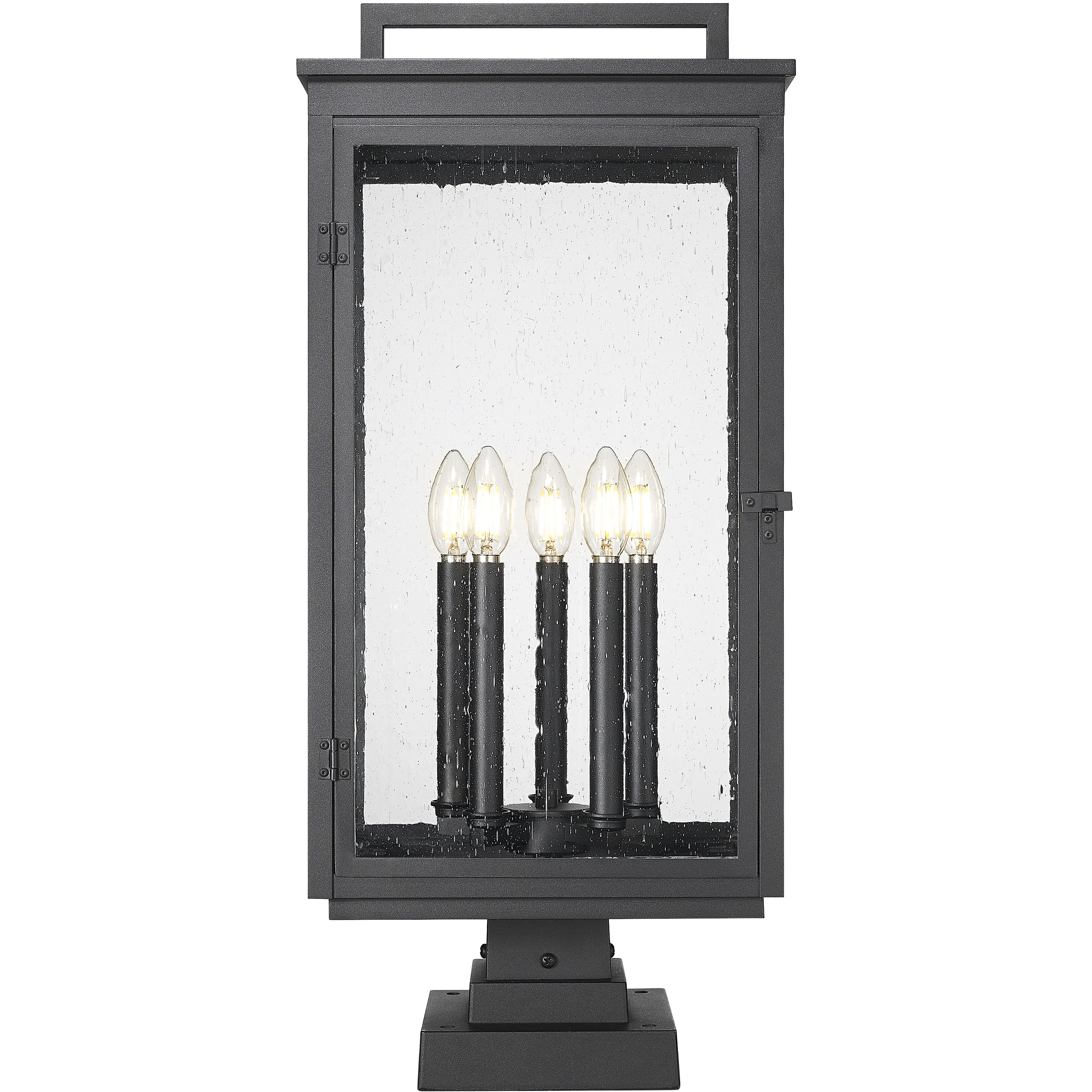 Hartwell 5 Light 27.75 inch Sand Black Outdoor Pier Mounted Fixture