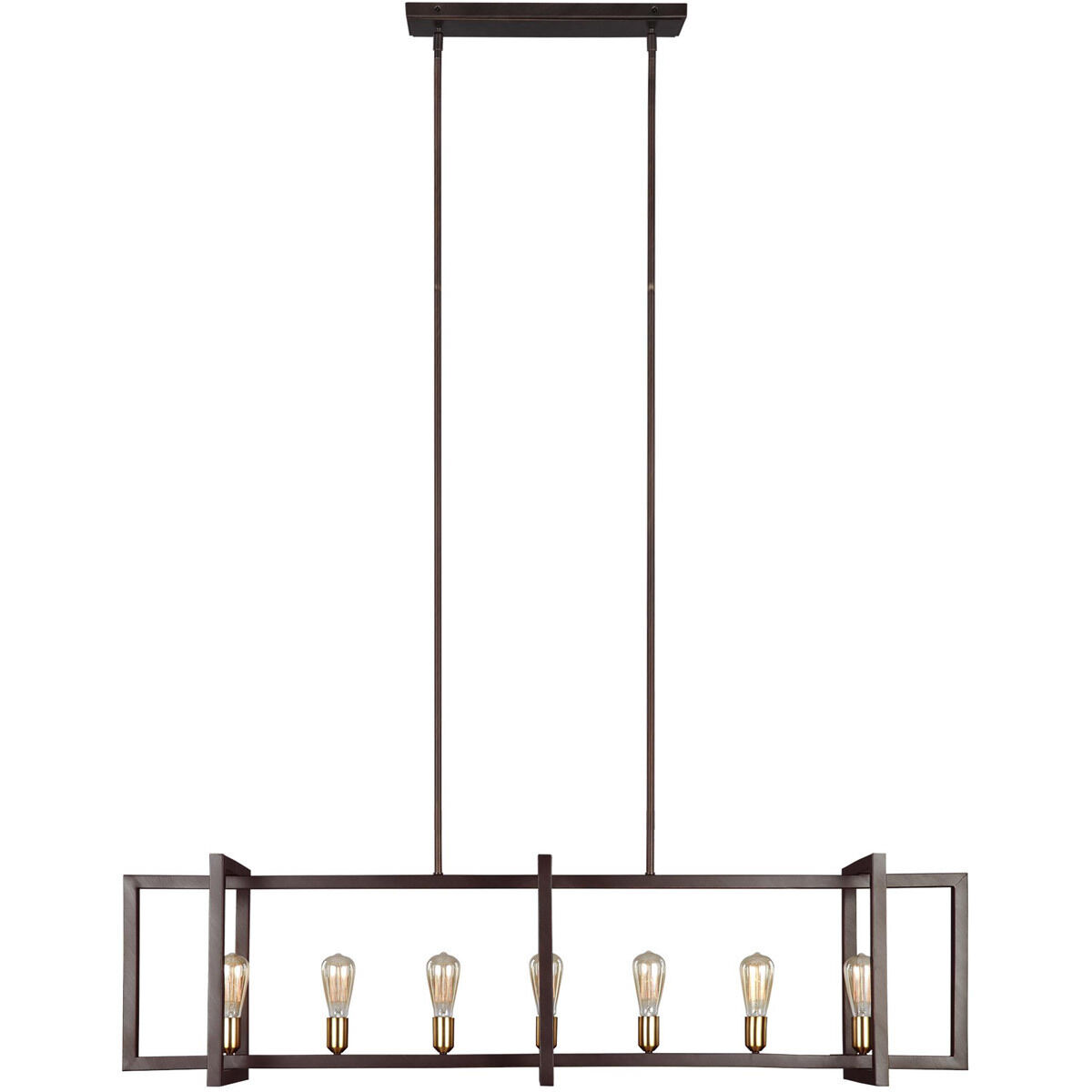 Sean Lavin Finnegan 7 Light 60 inch New World Bronze Linear Chandelier Ceiling Light