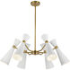 Alora Mood Blake 6 Light 32 inch White Chandelier Ceiling Light in White and Aged Gold