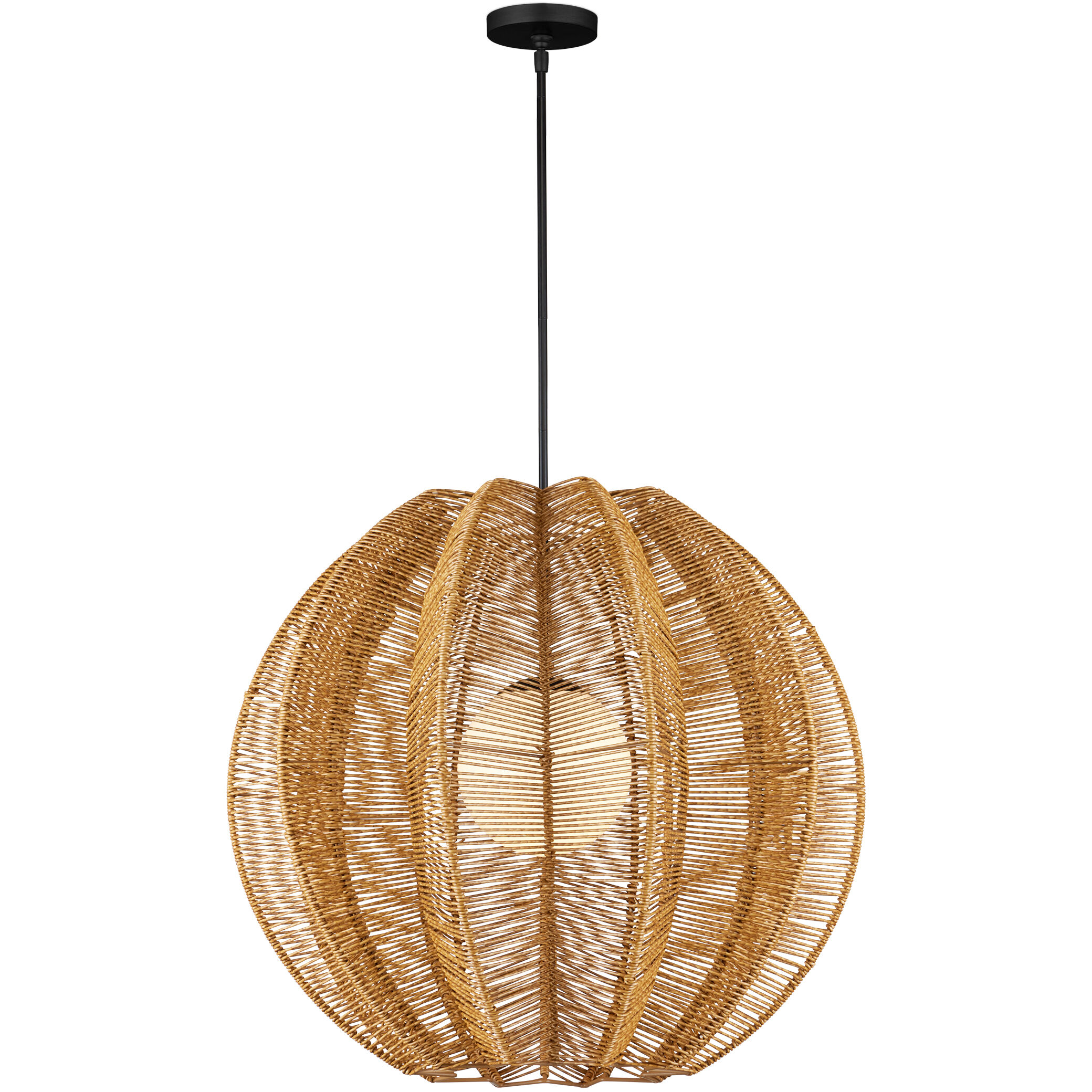 Barbary 1 Light 33.25 inch Natural/Black/Frosted White Outdoor Pendant