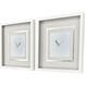 Modern Flight Blue and Gray and Metallic and White Framed Art