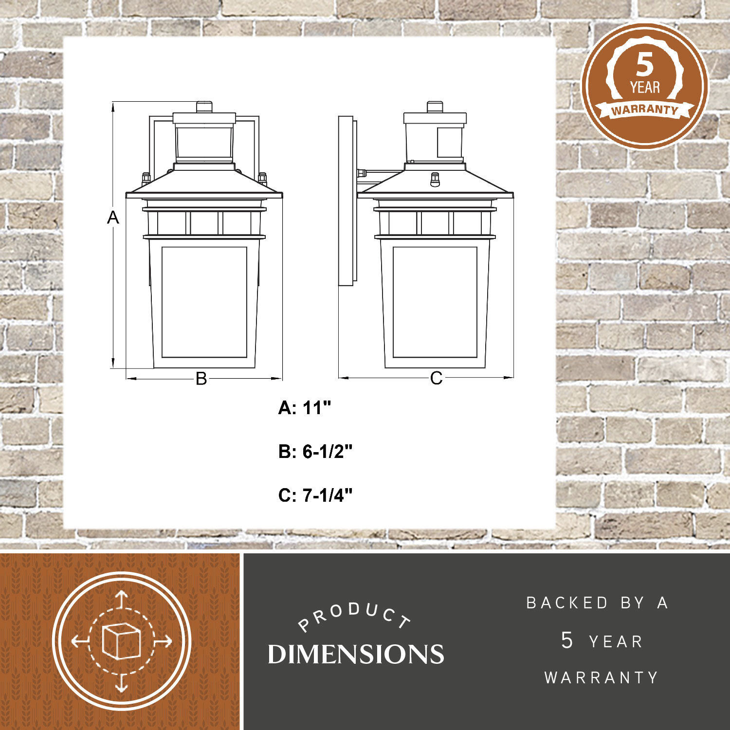 Ridge Textured Black Outdoor Motion Sensor