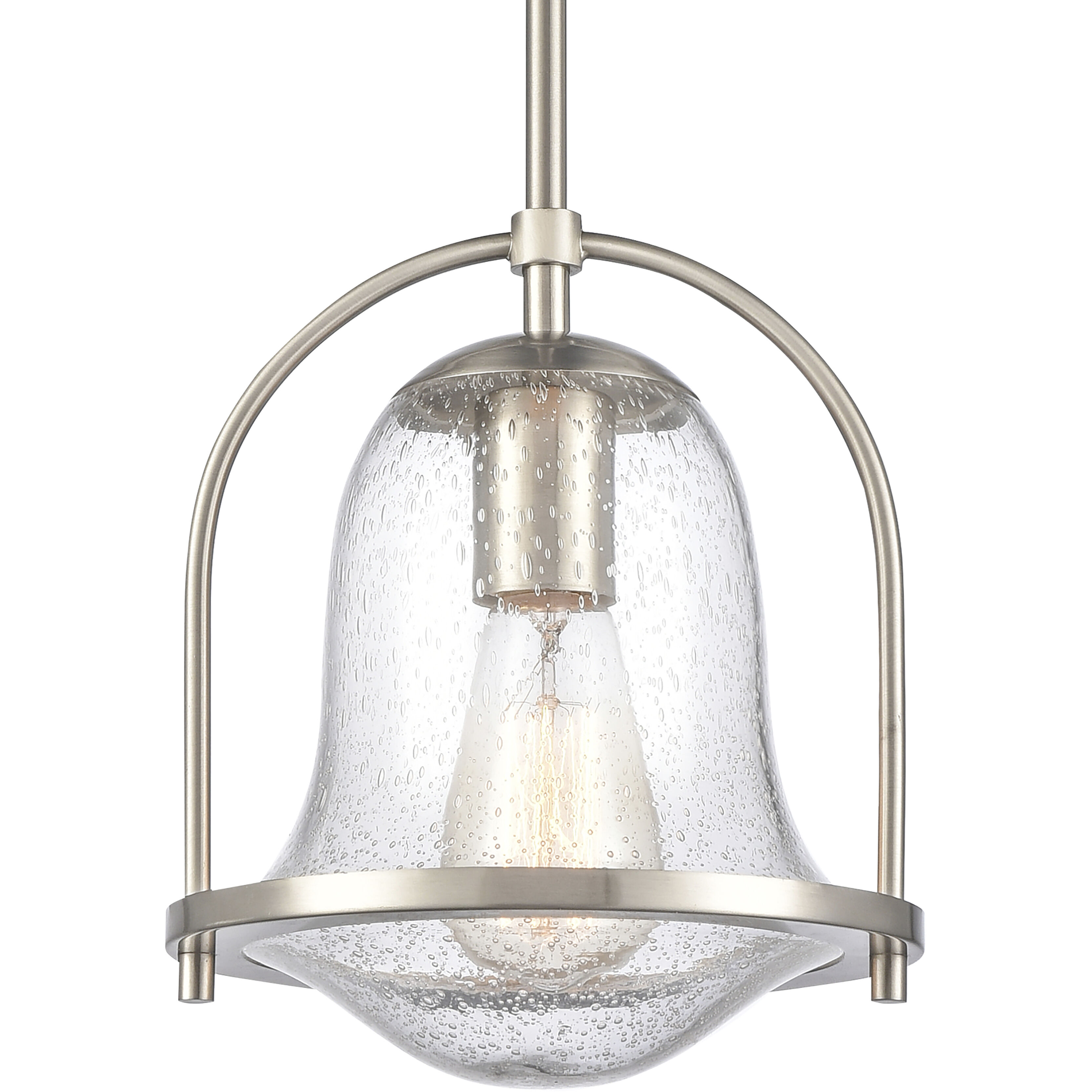 Connection 1 Light 8 inch Satin Nickel Mini Pendant Ceiling Light