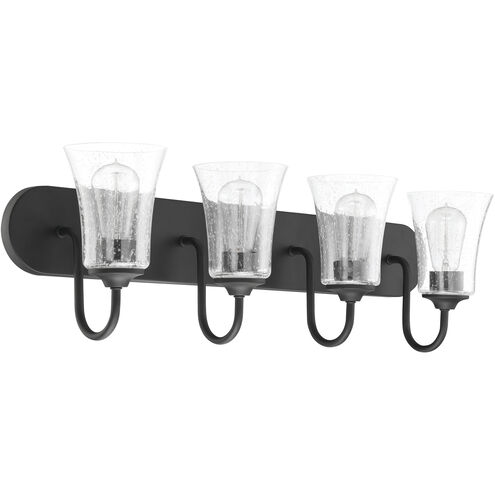 Neighborhood Gwyneth 4 Light 30 inch Flat Black Vanity Light Wall Light in Clear Seeded, Neighborhood Collection