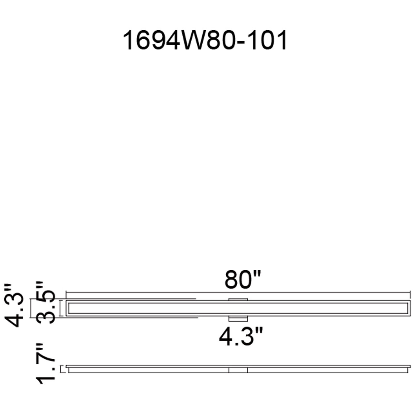 Malibu LED 80 inch Black Outdoor Wall Light