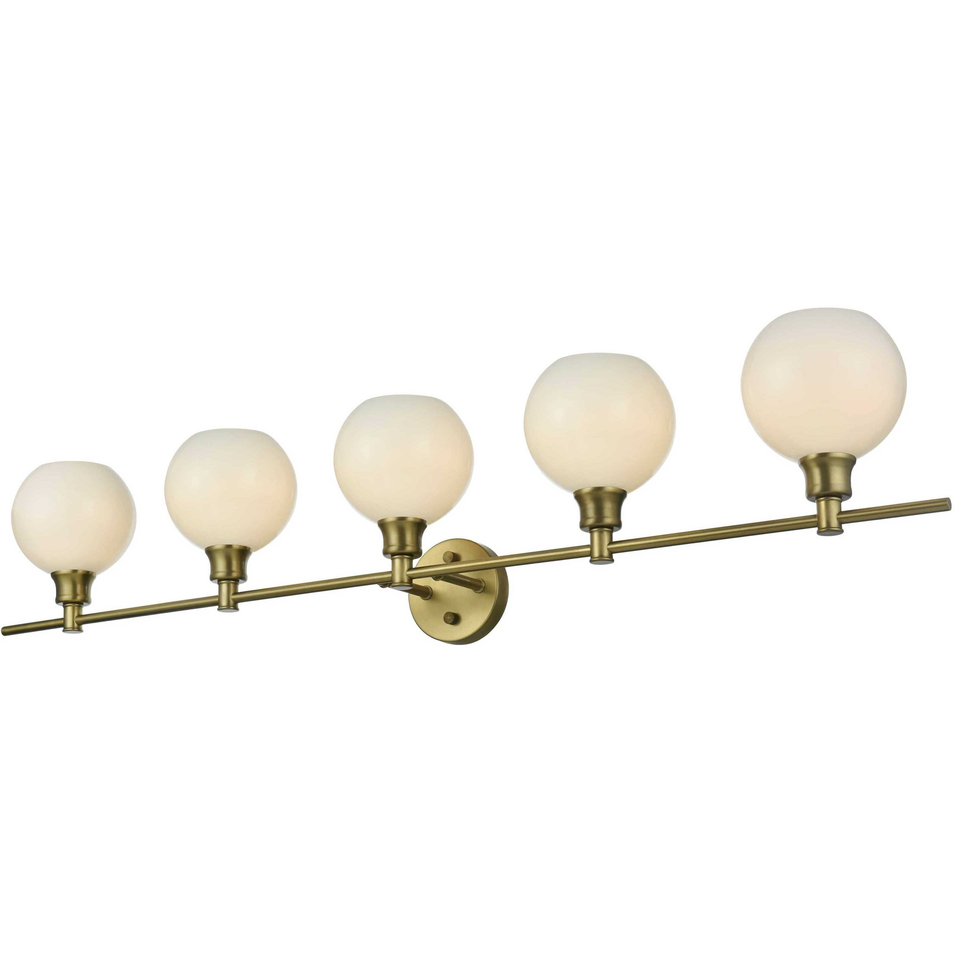 Collier 5 Light 47 inch Satin Gold Bath Sconce Wall Light