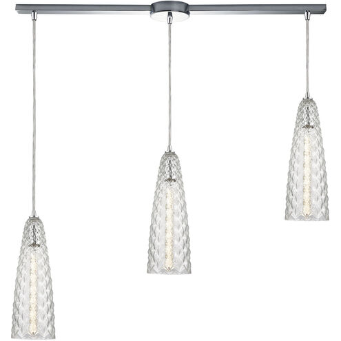 Glitzy 3 Light 36 inch Polished Chrome Pendant Ceiling Light