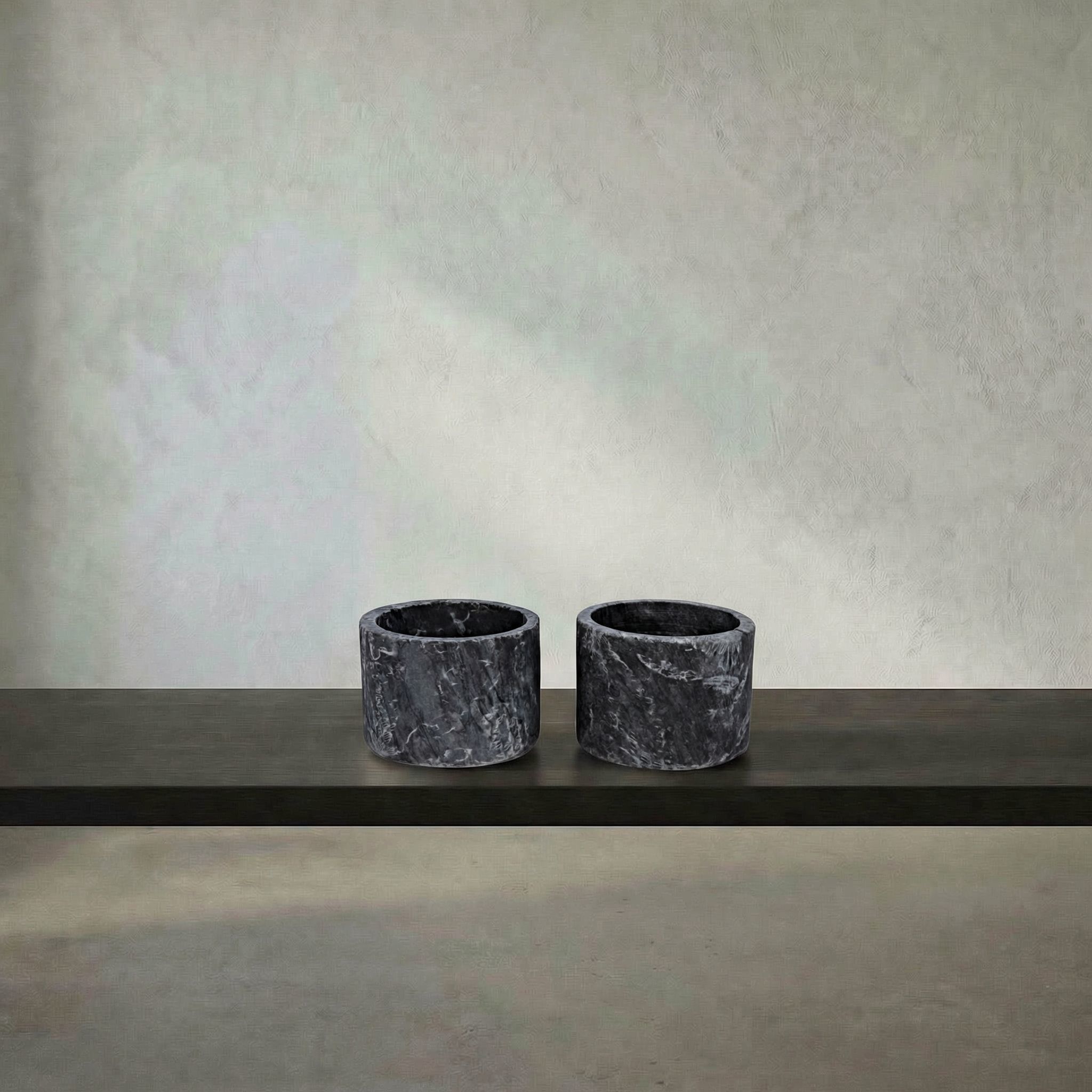 Syma 6 X 4 inch Decorative Candle Holder in Black, Set of 2
