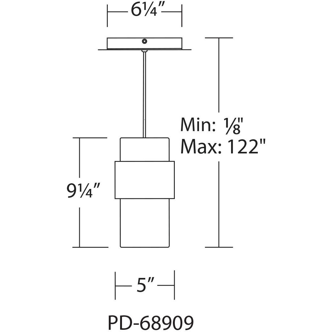 Banded LED 5 inch Aged Brass Mini-Pendant Ceiling Light, dweLED
