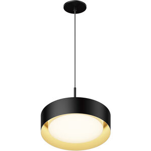 Echo LED 13 inch Black and Gold Single Pendant Ceiling Light in Black/Gold