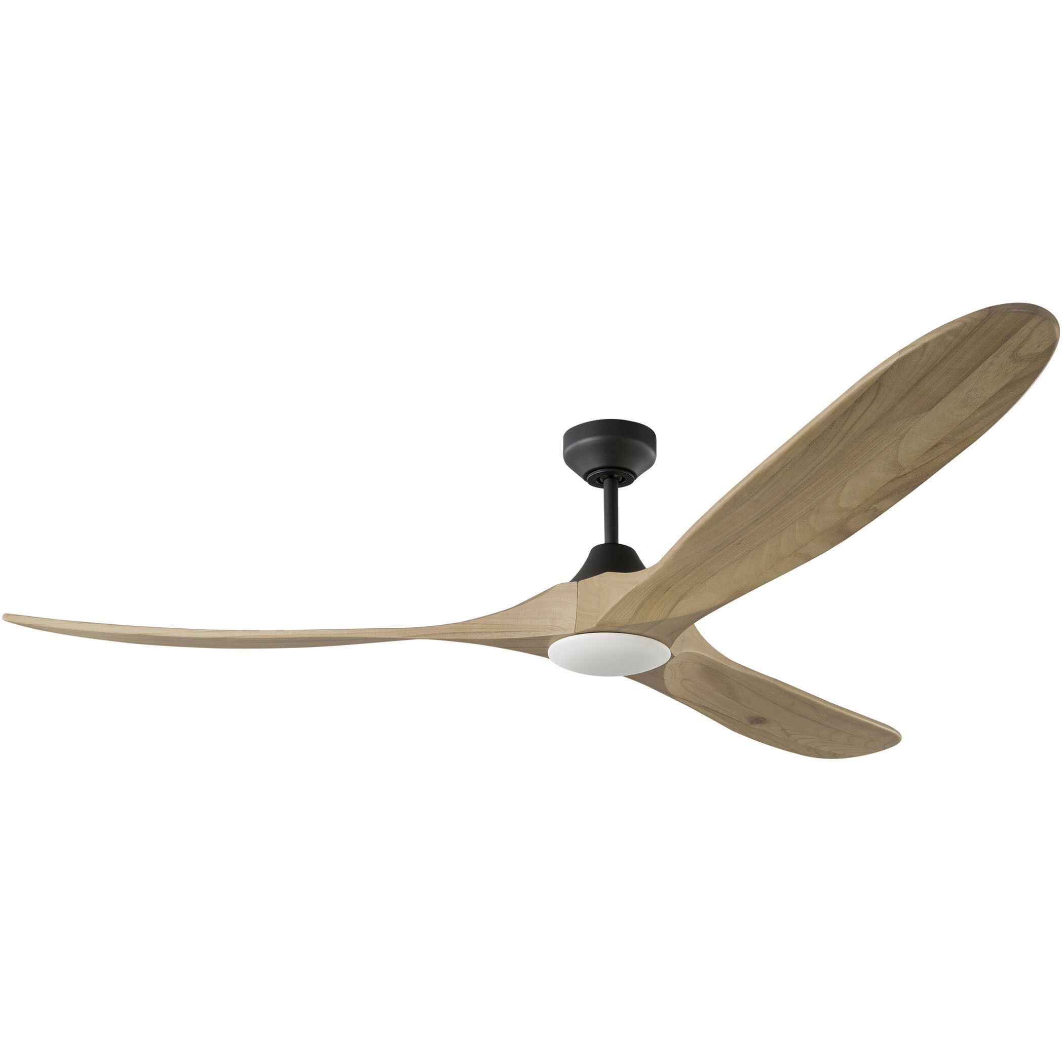 Maverick 70 inch Midnight Black with Natural Honey Blades Indoor/Outdoor Smart Ceiling Fan in Included