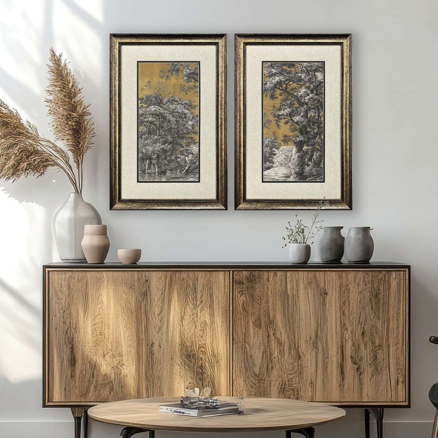 Landscape Luxe Multi and Black and Yellow and Beige Framed Art, Propac