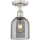 Edison Bella 1 Light 5.5 inch Brushed Satin Nickel Semi-Flush Mount Ceiling Light