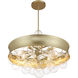 Verdi Square 8 Light 26 inch Soft Gold With Gold Leaf Convertible Pendant Ceiling Light