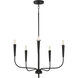 Vela 5 Light 24 inch Black Single-Tier Chandelier Ceiling Light