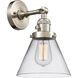Franklin Restoration Large Cone LED 8 inch Brushed Satin Nickel Sconce Wall Light, Franklin Restoration