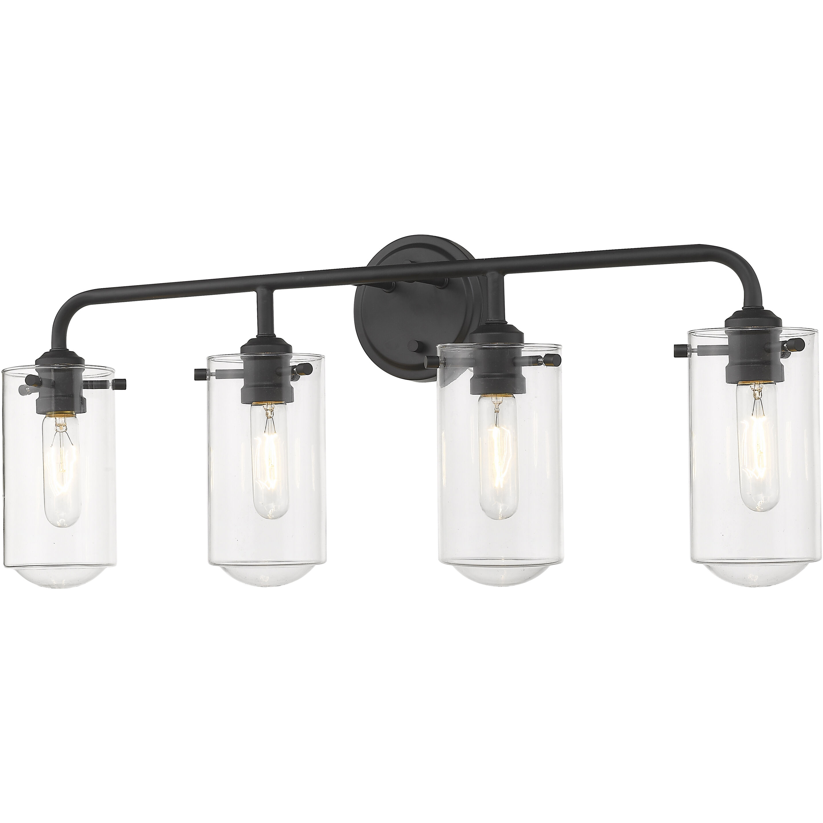 Delaney 4 Light 30 inch Matte Black Vanity Wall Light