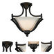 Lagoon 2 Light 15 inch Matte Black Semi Flush Mount Ceiling Light