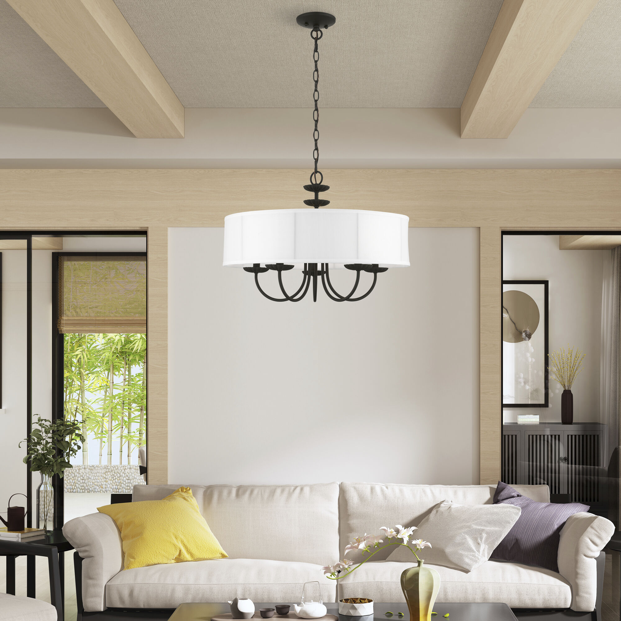 Brookdale 5 Light 23 inch Black Pendant Chandelier Ceiling Light