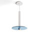 Combi LED 9 inch Matte White Pendant Ceiling Light in Blue Glass, Suspension / Flush Mount 2-in-1