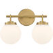 Ortesa 2 Light 15 inch Legacy Brass Vanity Wall Light